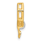 14K Polished Diamond Octogon Chain Slide