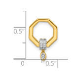 14K Polished Diamond Octogon Chain Slide