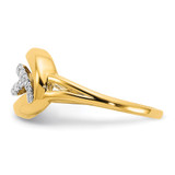 14k Polished Diamond Oval Ring