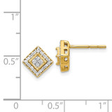 14k Polished Diamond Post Earrings