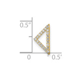 14k Polished Diamond Triangle Chain Slide