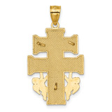 14k Polished Diamond-cut Cara Vaca Cross Pendant - K1-62ABB46B-6804