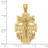 14k Polished Diamond-cut Cara Vaca Cross Pendant - K1-62ABB46B-6804