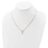 14k Polished Diamond-cut Heart with 3-Strand Chain 18 inch Toggle Necklace