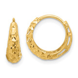 14K Polished Diamond-cut Hoop Earrings - TF-759CBADF-1798