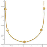 14k Polished Diamond-cut Tiny Puffed Circles 15-Station 18 inch Necklace