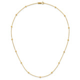14k Polished Diamond-cut Tiny Puffed Circles 15-Station 18 inch Necklace