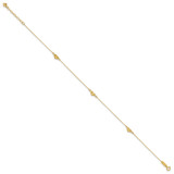 14k Polished Diamond-cut Triple Puffed Hearts 9 inch Anklet Plus 1 inch Heart Dangle Extender - AN-96FE1B94-5272