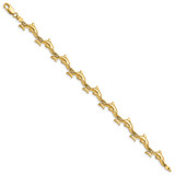 14k Polished Dolphin 7 inch Bracelet - FB-050BEA00-1426