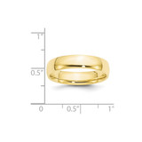 10k Yellow Gold 5mm Lightweight Comfort Fit Wedding Band Size 13.5