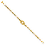 14K Polished Double Circle Fancy 7.25 inch Bracelet Plus 0.25 inch Extender