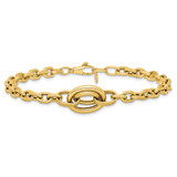 14K Polished Double Circle Fancy 7.25 inch Bracelet Plus 0.25 inch Extender