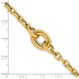 14K Polished Double Circle Fancy 7.25 inch Bracelet Plus 0.25 inch Extender