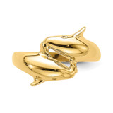 14k Polished Double Dolphin Ring - R8-FCD63B0E-9992