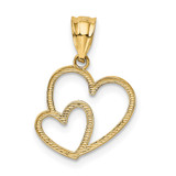 14K Polished Double Heart Pendant - K4-1DD644C9-9844