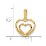 14K Polished Double Heart Pendant - YC-382A4E83-4950