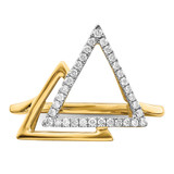 14k Polished Double Triangle Diamond Ring - RM-26E93915-8156