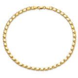 14k Polished Double-Sided Hearts Double Link 10 inch Anklet - AN-96383C5B-3175