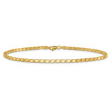 14k Polished Double-Sided Hearts Double Link 9 inch Anklet - AN-D8767F19-5135