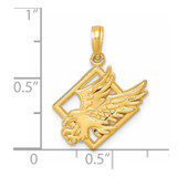 14K Polished Eagle Pendant