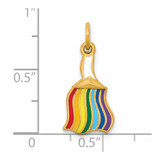 14K Polished Enameled Rainbow Brush Pendant