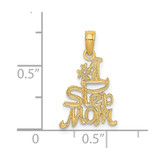 14K Polished Engraved #1 STEP MOM Charm