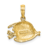 14K Polished Engraved Fish Charm - K7-AFAB11F1-1873