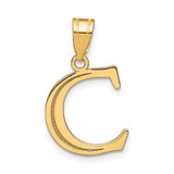 14k Polished Etched Letter C Initial Pendant - YC-1AD8B1DE-3753