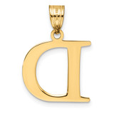 14k Polished Etched Letter D Initial Pendant - YC-BB259FC5-2304