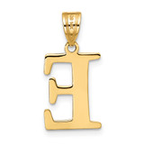 14k Polished Etched Letter E Initial Pendant - YC-DF088EA3-5946
