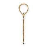 14k Polished Etched Letter F Initial Pendant - YC-B20A779F-9499