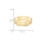 10k Yellow Gold 5mm Lightweight Flat Wedding Band Size 10
