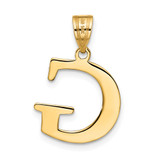 14k Polished Etched Letter G Initial Pendant