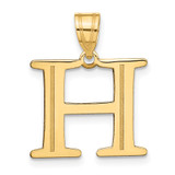14k Polished Etched Letter H Initial Pendant - YC-11D610E8-1512