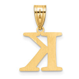 14k Polished Etched Letter K Initial Pendant - YC-278B56DF-9192
