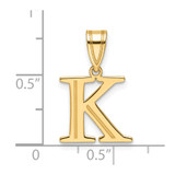 14k Polished Etched Letter K Initial Pendant - YC-278B56DF-9192