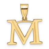 14k Polished Etched Letter M Initial Pendant - YC-2B011A12-4635