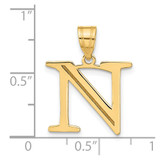 14k Polished Etched Letter N Initial Pendant - YC-97A71284-5336