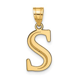 14k Polished Etched Letter S Initial Pendant - YC-CD28A932-7805