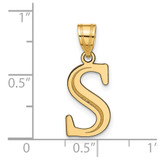 14k Polished Etched Letter S Initial Pendant - YC-CD28A932-7805