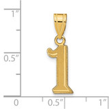 14k Polished Etched Number 1 Pendant
