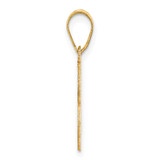 14k Polished Etched Number 3 Pendant