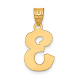 14k Polished Etched Number 3 Pendant