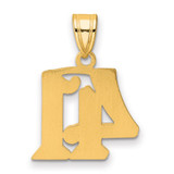14k Polished Etched Number 41 Pendant