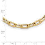 14K Polished Fancy 5mm Oval Link 18 inch Toggle Necklace