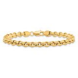 14k Polished Fancy 5mm Rolo Link 8.5 inch Bracelet
