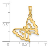 14K Polished Fancy Butterfly Charm - D5-C42553EB-9855