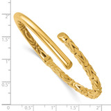 14k Polished Fancy Byzantine 4.50mm Hinged Oval Cuff Bangle Bracelet