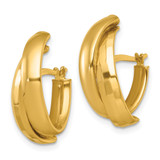 14k Polished Fancy Double J-Hoop Earrings