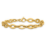 14k Polished Fancy Flat Cable Link 7.5 inch Bracelet